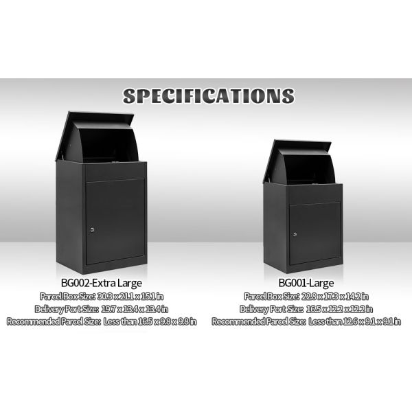 Коробка доставки на крыльце с металлической почтой с замком