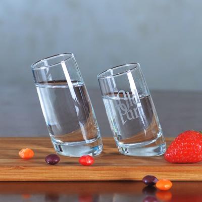 2oz 60ml Oblique Bottom Tequila Shot Glasses Old Parr Custom Shot Glass Slanted
