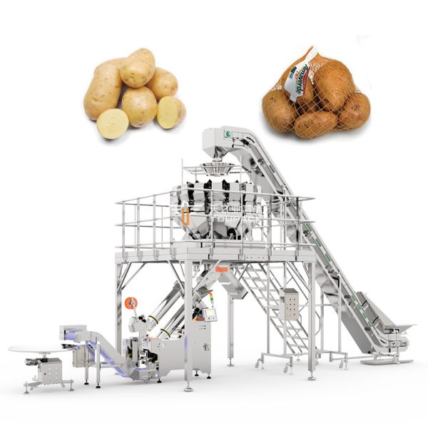 Continuous Mesh Bag Packaging Machine Automatic Fast Packaging Corn Seafood Bacon Onion Mesh Bag Sealing Machine