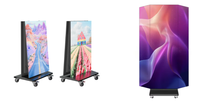 P1.25 Tri Fold Poster Led display Foldable led Screen Double Sided led dispaly