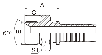 Bonded Seal BSP Hydraulic Fittings  , 2 Inch Bsp Fittings 60° Cone Seat