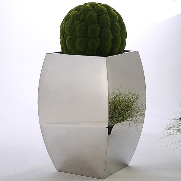 Mirror Surface Shopping Mall Decoration Ss Planter Pots 3.0mm Thickness