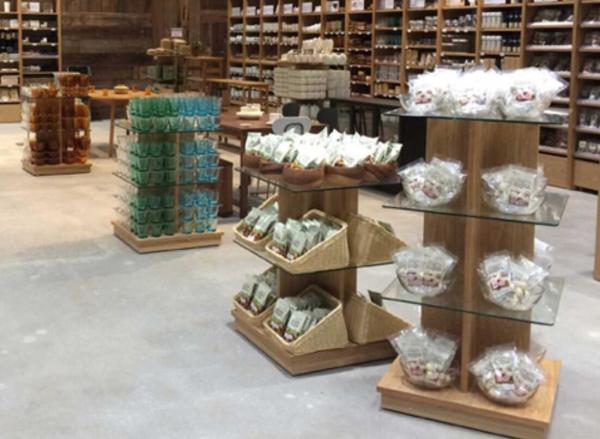 Loja de vidro do armário de canto de compra de alimento da cremalheira da exposição contrária