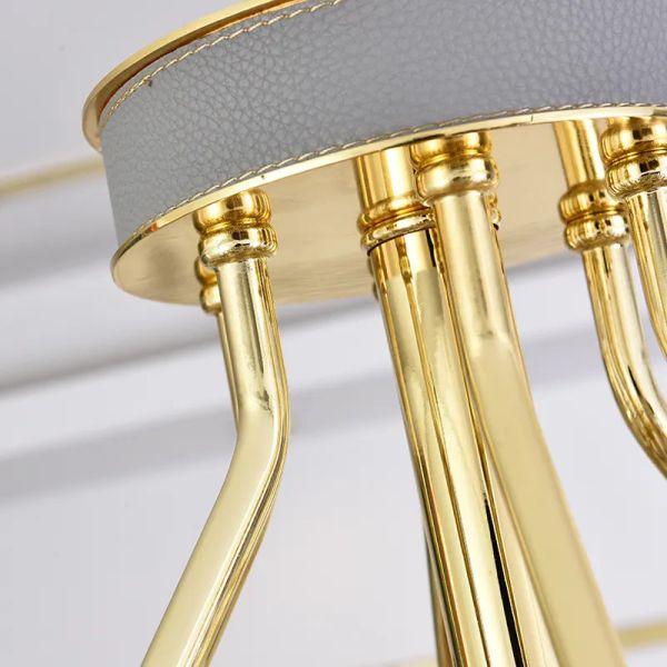 Placa de techo espesada electrochapada E14 moderna redonda de Grey Crystal Chandelier del humo del LED