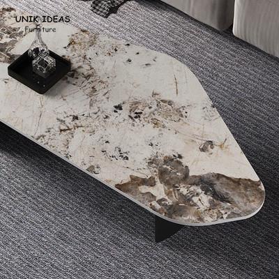 A mesa de centro superior da pedra de mármore branca preta ajusta L140xW60xH38cm de aço inoxidável