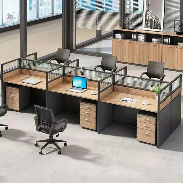 Supermarket Office Desk Staff Tables and Chairs Combination with Sturdy Construction
