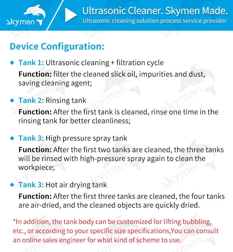 28KHz Heated Industrial Ultrasonic Washer Skymen Semiconductor SUS304