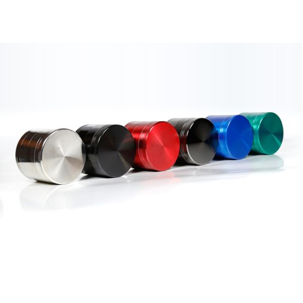 Herb Grinder Metal Zinc Alloy Tobacco Herbal Grinders 4 Layers 40 50 55 63mm Diameter 6 colors