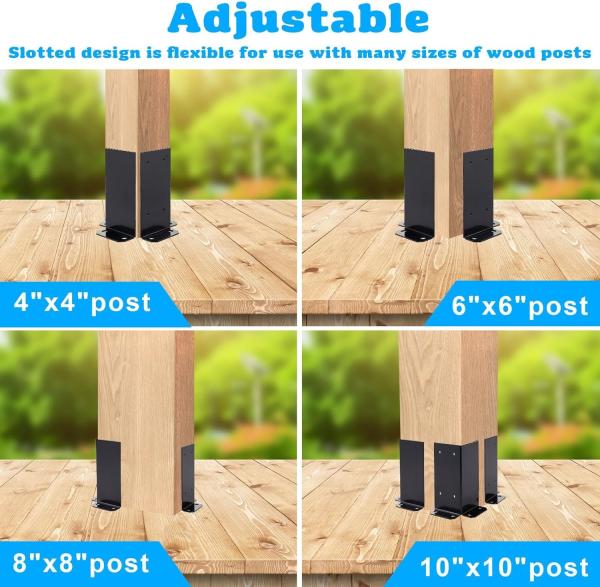 Base de ancoragem de poste para vedação de madeira espessa Post Decking e caixa de correio Monte ideal para pergola
