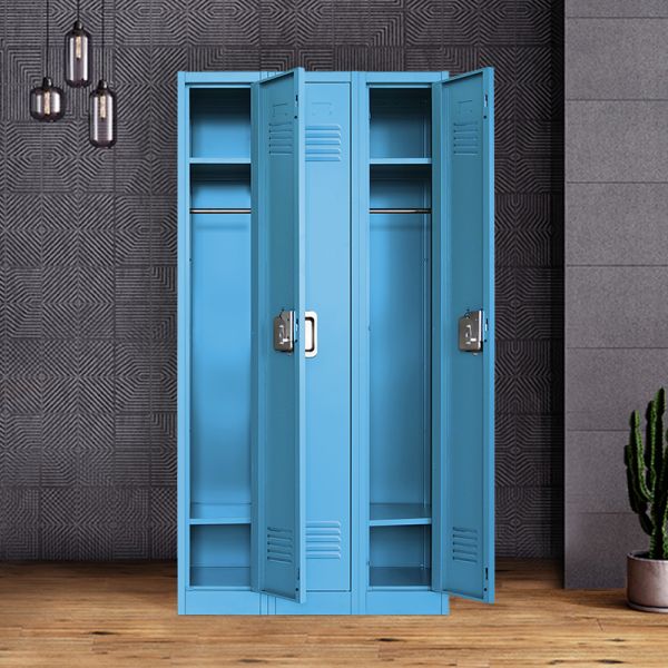 3 Wide Steel Sport Gym Metal Hotel Military Storage Locker For Clothes