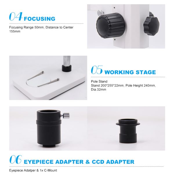 0.7~4.5X Zoom Lens Stereo Optical Microscope A23.1502 With WF 10x/20mm Eyepiece