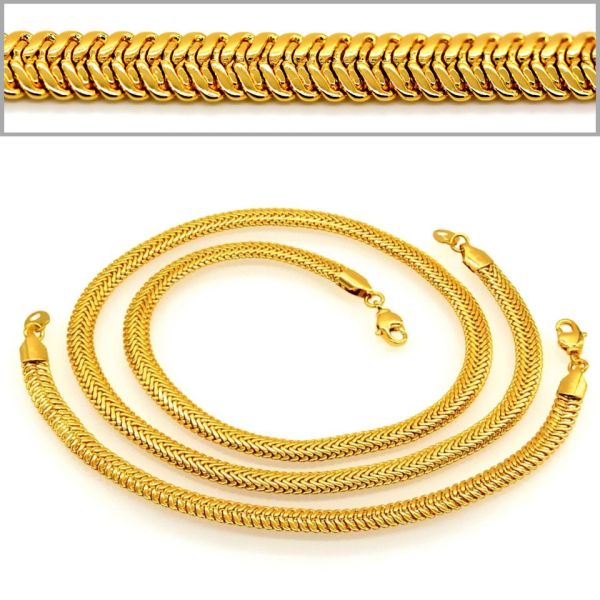 Korean Fishbone chain New Trendy Suitable for men and women Jewelry 18K Real Gold Plated