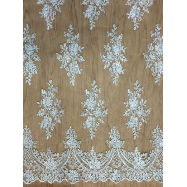 2017 new design embroidry tulle lace fabric  With Cord for Bridal Dress