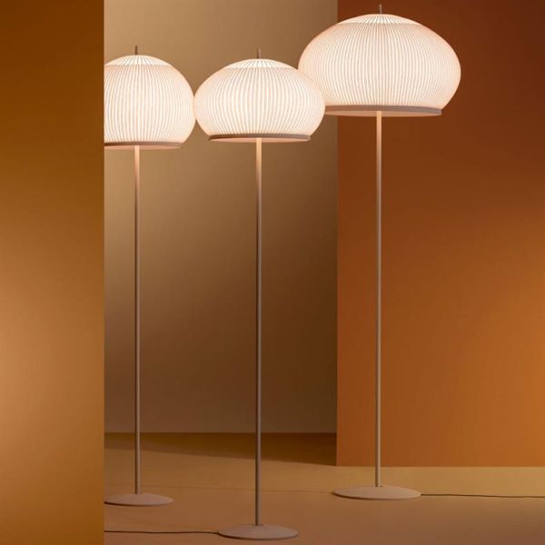 Lámpara de pie JYLIGHTING, moderna, para comedor, estudio y dormitorio, con pantalla de tela, lámparas de techo LED, lámparas de pie redondas