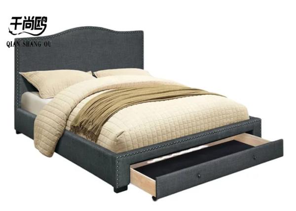 Oversized Double Upholstered Bed With Drawers Highlighting Individuality