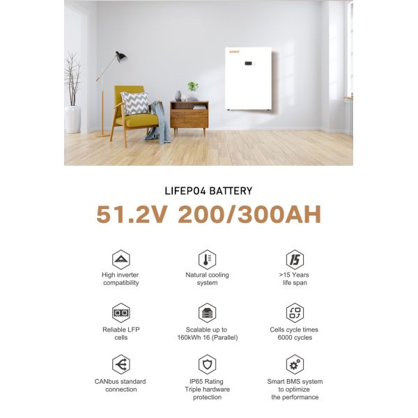 3.5KW 5KW Inverter 20KWh Lifepo4 Solar Battery Household For Energy Management