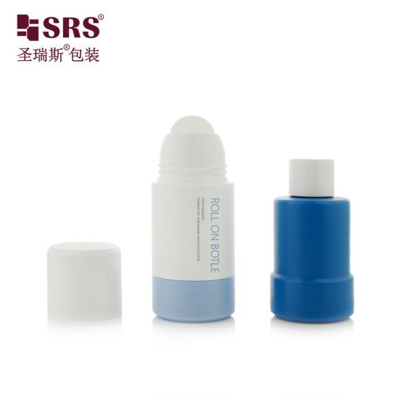 RPPE-50ML 75ML Double Wall PP Refillable Roll On Deodorant Bottles Hollow Ball