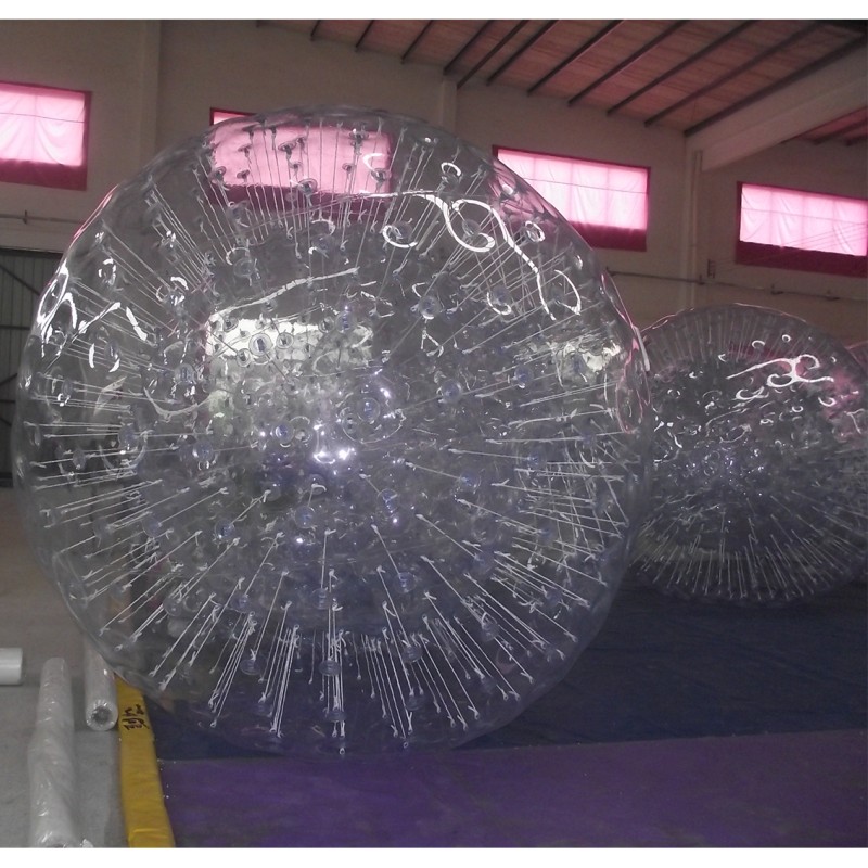 Transparent Inflatable Zorb Ball with Patterned Clear Shell
