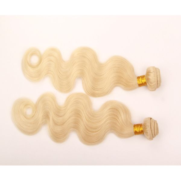Double Weft No Shed Can Be Permed Aligned Cuticles Body Wave brazilian remy hair blonde