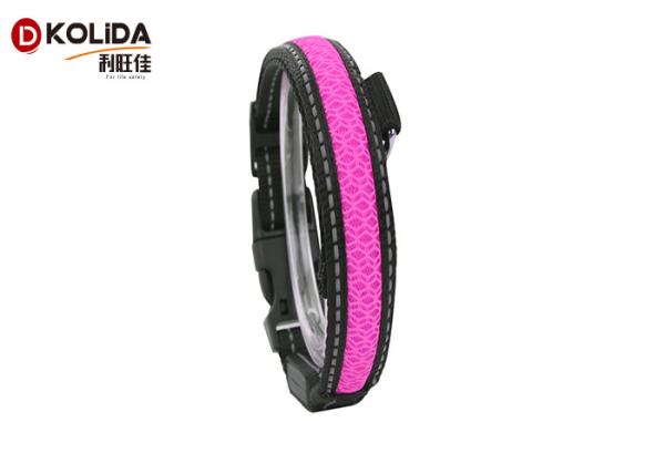 Pet Nylon Luminous Fluorescent LED Dog Collar Leashed in Dark Size S / M / L