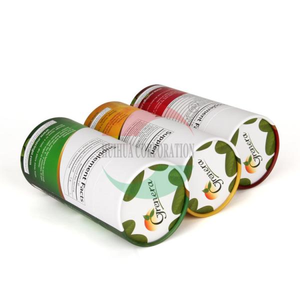 Latas de empacotamento do chá do tubo redondo vermelho do papel da caixa de Pantone personalizadas