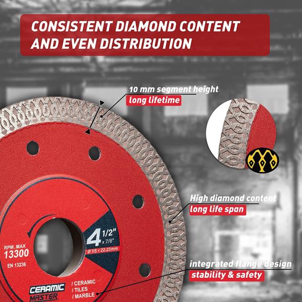 75mm 1.2mm X Teeth Diamond Blade Wet Saw For Porcelain Tile And Ceramic
