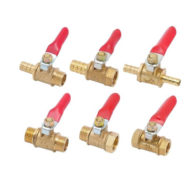 Round Head Code Brass Barbed Ball Valve for Gas Water Oil Gas Fuel Line Shutoff C10200/C11000/C12000/C12200/TU1/TU2/T2