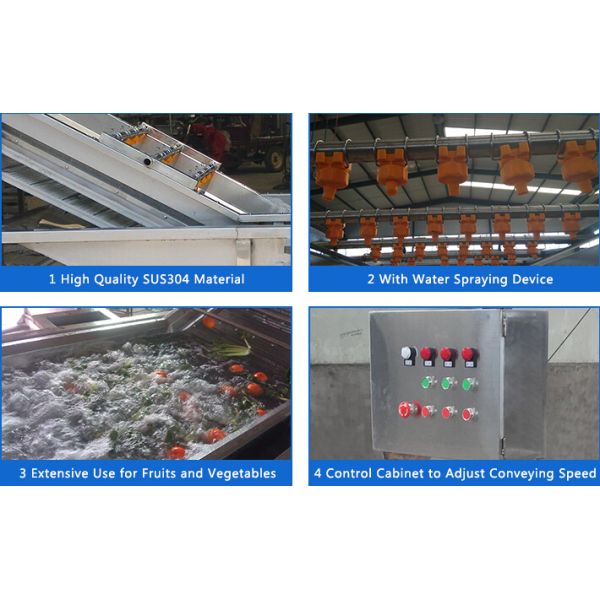 High Pressure Fruit And Vegetable Processing Machinery Washing Equipment Energy Saving