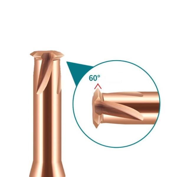 CNC Single Teeth Threading End Mill Solid Carbide 4 Flutes For Cast Steel