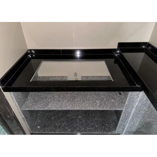 Hotel Kitchen Countertop and Stairs Cut-To-Size Indian Black Star Galaxy Granite Slabs