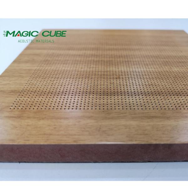 Painel de parede de fibra acústica micro-perfurada personalizável com material de núcleo de madeira sólida