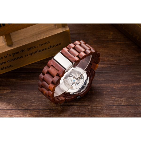 Luxury Waterproof Wood Watch , Mechanical Wooden Automatic Watch