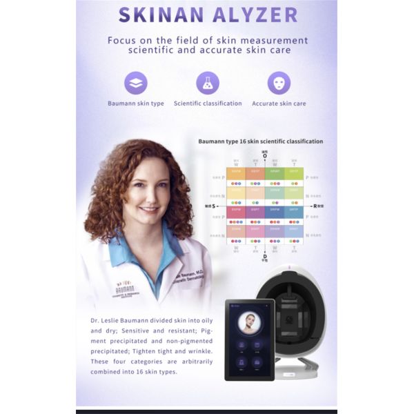 Máquina de Análise de Pele 3D Portátil Pigmento de Rugas Scanner para o Rosto