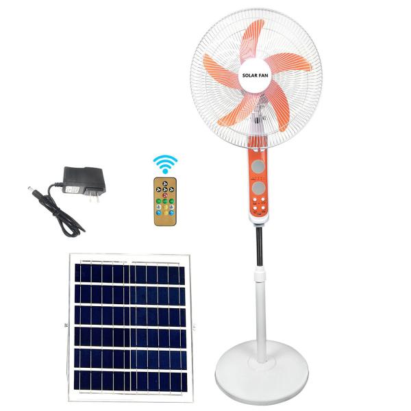 20W Solar Rechargeable Fan Built In LED Lighting 3 Speed Solar Floor Fan