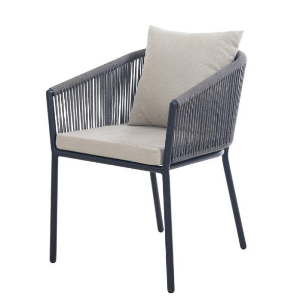 Espresso Rope Weave Back Outdoor Leisure Chairs