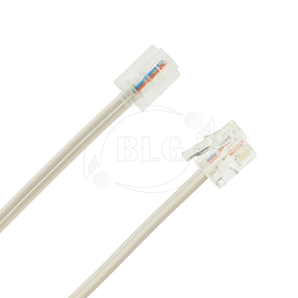 RJ11 To RJ11 Plugs Telephone Cable Wire , Internet Phone Cable 7 Foot Bare Copper