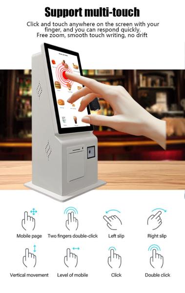 15.6 inch Touchscreen Countertop Kiosk Restaurant Self-serve Kiosk With Receipt Printer and QR Code Scanner