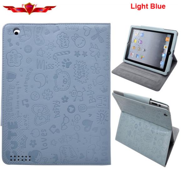 Elegant Embosed Ipad 1 Ipad Air PU Leather Cover Cases Support Smart Sleep/Wake Up