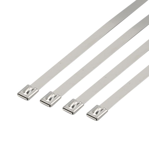 4.6mm Width Steel Cable Ties 300mm Length SS Zip Ties Abrasion Resistant