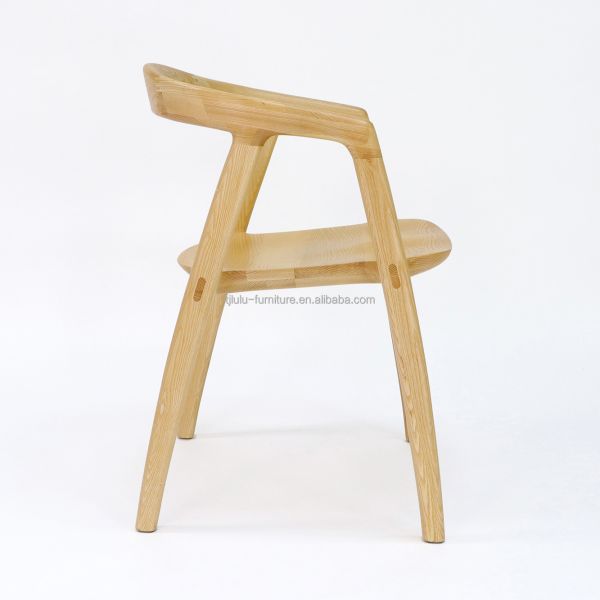Modern Nordic Style Restaurant Wooden Armchair Design Solid Ash Wood Dining Chairs with Home Furniture and Mail Packing