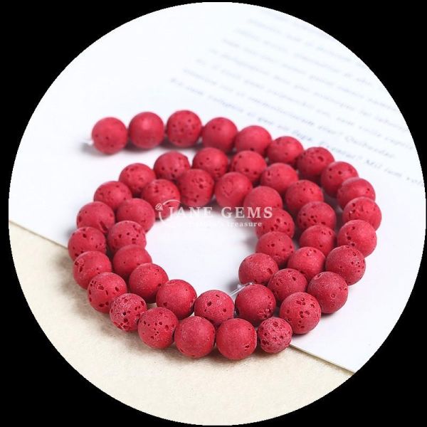 Multi-color Gemstone Various Colors Natural Lava Stone Healing Stone Loose Bead Strands for DIY Jewelry