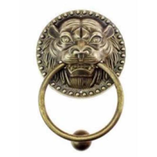 Corrosion Resistant Round Lion Head Pull Door Knockers Handles Classical Design
