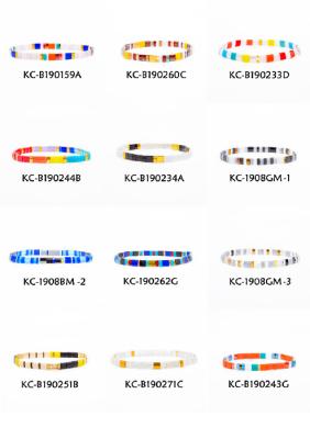 16.5-17cm bracelet de perle de Tila, deux couleur de mélange du bracelet 12 de perles en verre de brins