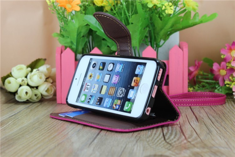 Custom Logo PU Leather Wallet Case Dust Proof With Leaf Pattern Design