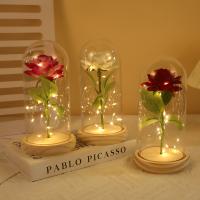 Imitation rose, everlasting flower, glass cover, Mother's Day, Valentine's Day, Christmas gift decoration and ornament manufacturer wholesale