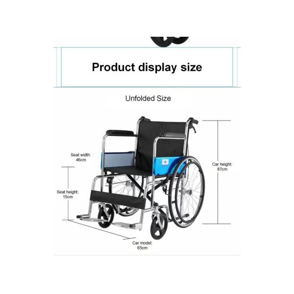 20 Inch Manual Wheelchair for Disabled People Made of Professional Standard Steel