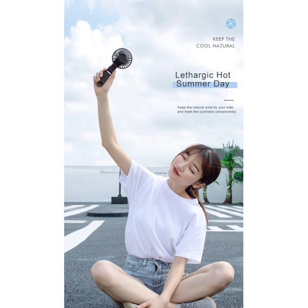 Mini USB Rechargeable Folding Pocket Portable Hanging Necklace Handy Fan