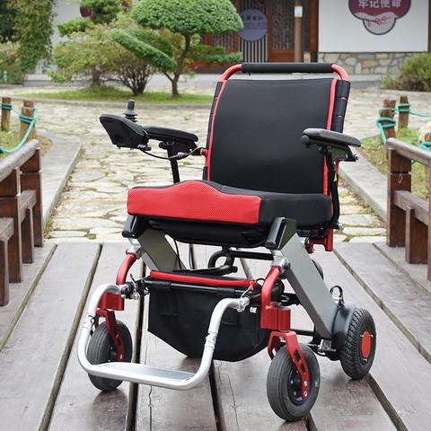 Brush Motor Light Foldable Electric Wheelchair With Rigid PU Tyre