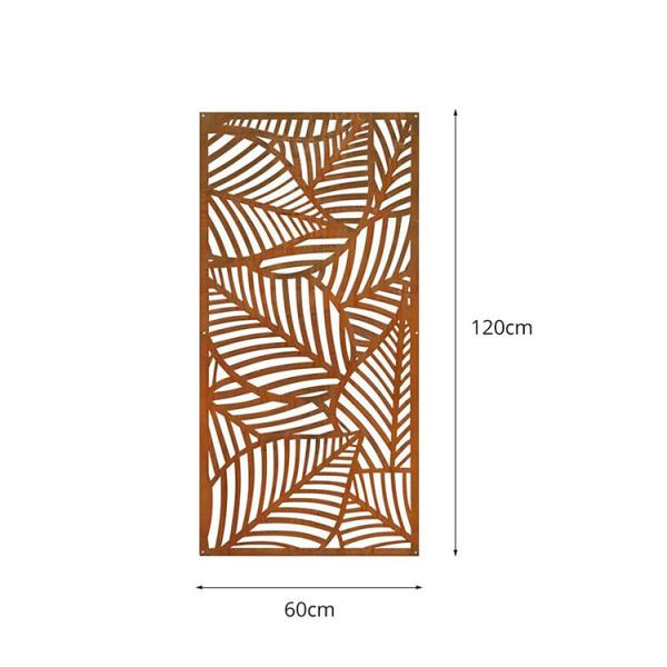 Telas de privacidade de metal decorativas externas de aço corten pré-enferrujadas polidas