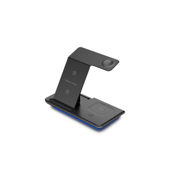 LED Light Multifunction Wireless Charger for 15W Fast Charging and Qi-enabled Devices